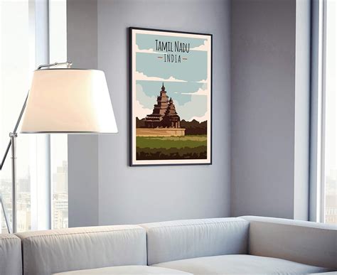 Buy Tamil Nadu/India, Retro Style Travel Poster, Vintage Rustic Poster ...