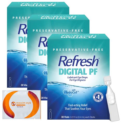 Amazon.com: Refresh Digital Eye Drops 30 Vials, 3 Pack, Preservative-Free, 0.01 Fl Oz Single-Use ...