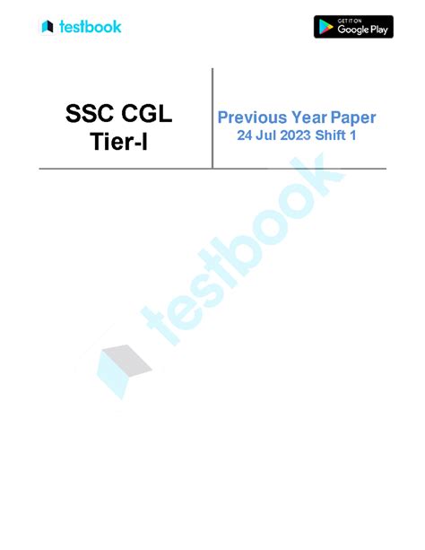 SSC CGL 2023 Tier-I Official Paper (Held On 24 Jul 2023 Shift 1) - SSC ...