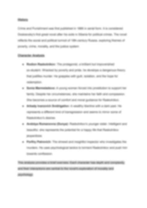 SOLUTION: Crime and punishment summary timeline history characters - Studypool