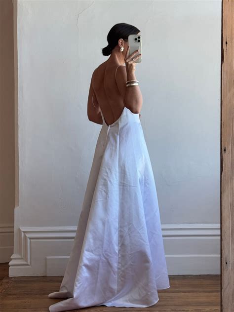 Vintage 90s Low Back Satin Wedding Dress – Call Me The Breeze