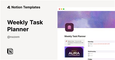 Weekly Task Planner Template | Notion Marketplace