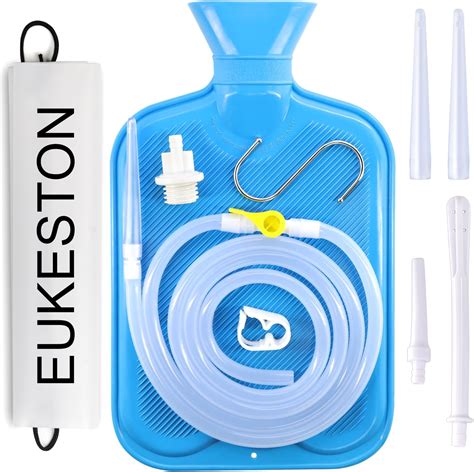Amazon.com: Enema Kit, 2L Enema Bag Kit with Silicone Hose, 5 Reusable Enema Tips, Flow Control ...
