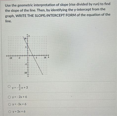 Solved: Use the geometric interpretation of slope (rise divided by run ...