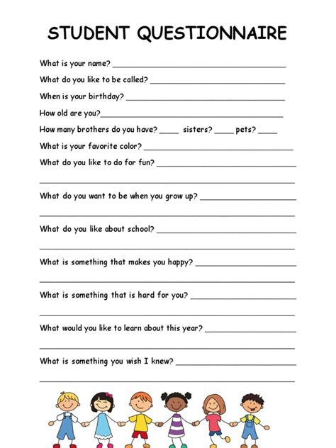Questionnaire Examples for Students 的图像结果