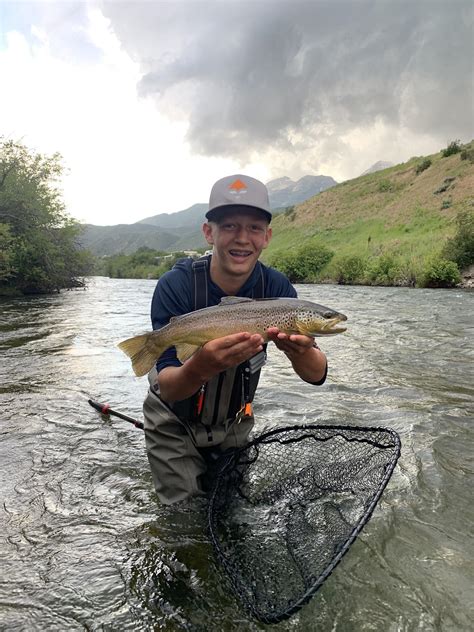 My brothers first time fly fishing on the Provo river in Utah. Gorgeous ...
