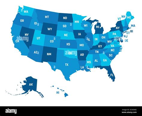 state postal abbreviations map