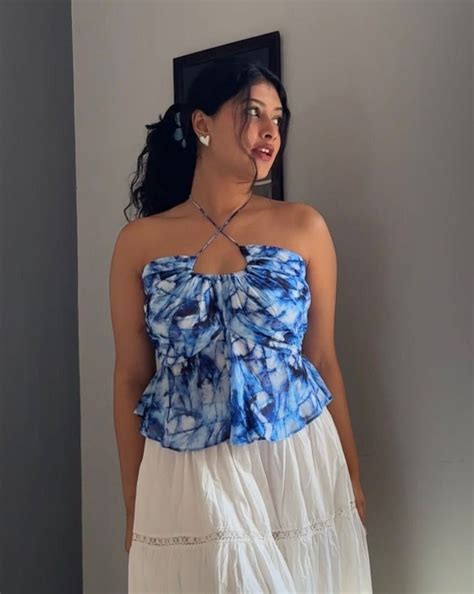 Blue Tie-dye halter neck peplum top – Lazo Store
