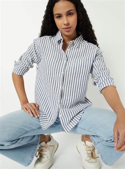 Buy Women Seersucker Regular Fit Shirt Online at just Rs. 899.0 ...