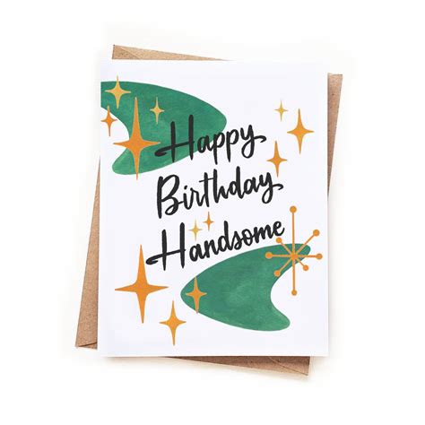 Happy Birthday Handsome Retro Card – Sketchy Notions