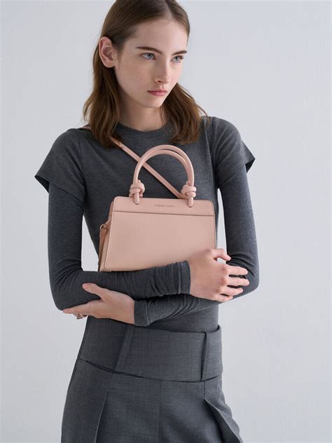 Light Pink Sabine Knotted-Handle Trapeze Tote Bag - Light Pink - Sale ...