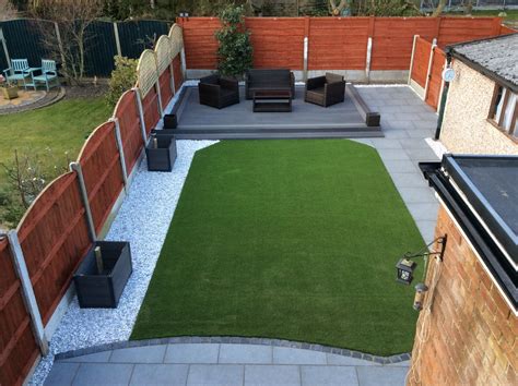 Contemporary Garden Design with Astro Turf and Seating Area