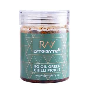 RAY LYTE BYTES GREEN CHILLI NO OIL PICKLE : Amazon.in: Grocery ...