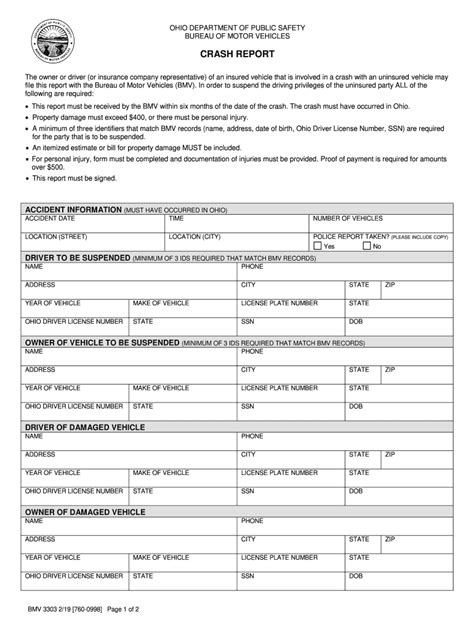 2019 Form OH BMV 3303 Fill Online, Printable, Fillable, Blank - pdfFiller
