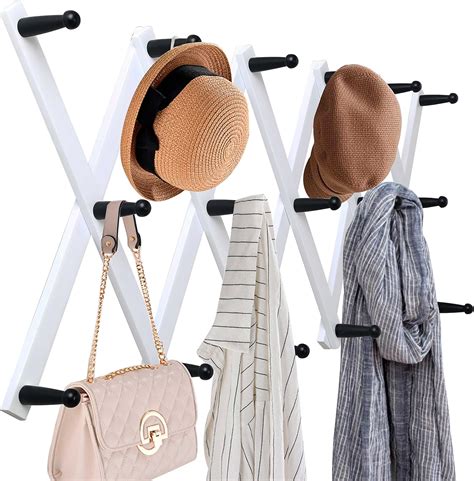 Buy WEBI Accordian Wall Hanger,Expandable Wooden Coat Rack,Hat Rack for ...