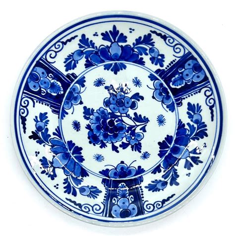 Vintage Ceramic Plate / Dutch Delfts Blue & White Pottery, Handpainted ...