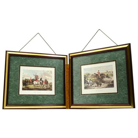 Lot of 2 FRAMED W. SHAYER PRINTS Engraved by C.R. STOCK "THE MEET ...