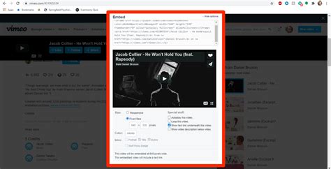 Image result for Vimeo Embed HTML