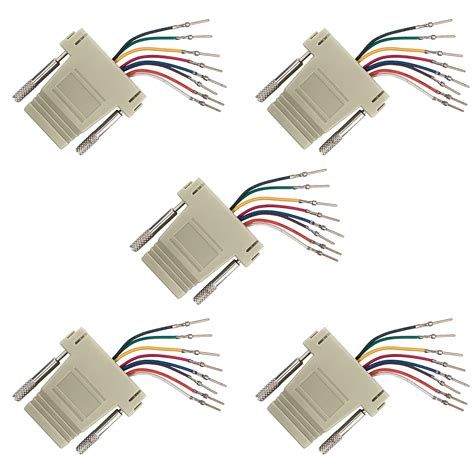 Jienk 5Pcs DB15 Male to RJ45 Modular Adapter, DB15 to RJ45 Female Jack ...