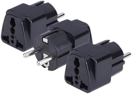MX Europe Travel Adapter, India to Europe (Schuko) Plug- 2 Way 3 Pin ...