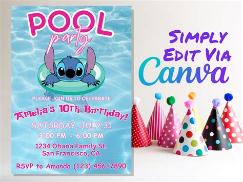 Stitch Birthday Invitations