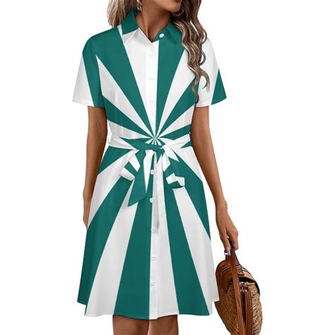 Aesthetic Water Blue And White Sunburst Womens Shirt Dresses Women'S ...