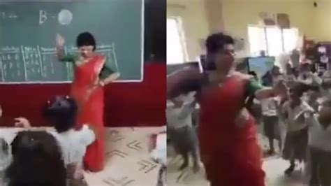 Watch: Lady teacher teaches students to dance on 'Har Har Shambhu' song ...