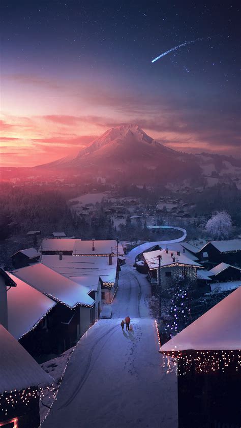 Anime Snow Background 4k