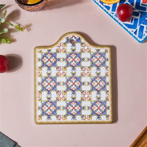 Spanish Art Ceramic Trivet Blue And White 7 Inch Online - Premium ...