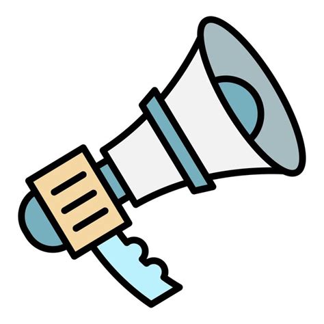 Alarm-Megaphon-Symbol. Umriss des Alarm-Megaphon-Vektorsymbols, Farbe ...