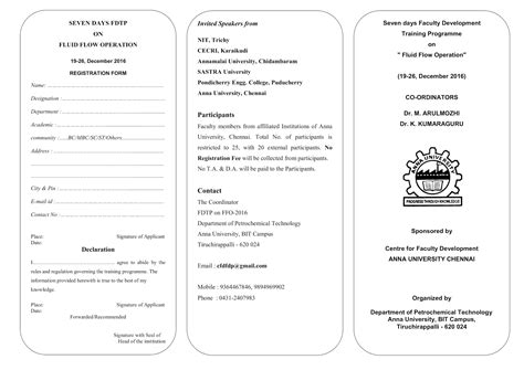 Fluid Flow Operation - FDTP - Anna University . BIT Campus ...