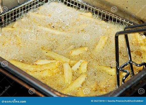 French fries in deep fryer stock photo. Image of tasty - 26273018