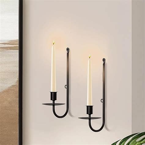 Buy Decorcity Metal Wall Candle Sconce Holder Set of 2 Wall Mount ...