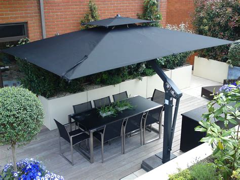 large parasol on stands garden - Google Search | Large patio umbrellas ...
