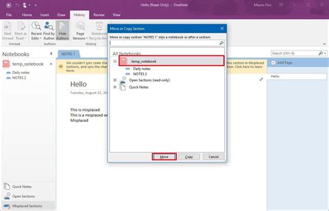 Image result for OneNote Misplaced Sections Error
