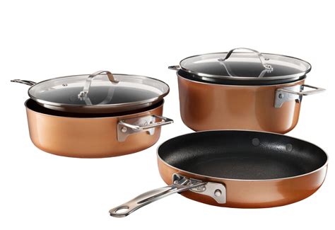 Gotham Steel Stackable Pots and Pans Set – Stackmaster 5 Piece Cookware ...