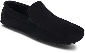 LOUIS STITCH Mens Black Stylish Suede Leather Casual Loafers (ITSUPJB ...