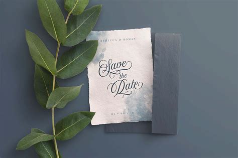 Free Wedding Invite and Envelope Mockup (PSD)