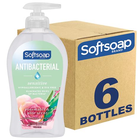 Softsoap Antibacterial Liquid Hand Soap, Sensitive Rosewater Aloe Scent ...