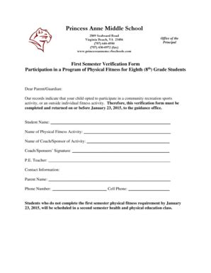 Fillable Online Princess Anne Middle School Fax Email Print - pdfFiller