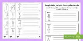 People Who Help Us Write Up Work Sheet (teacher made)