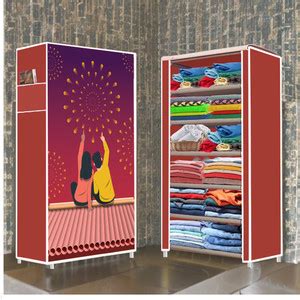 RAXON WORLD 6 Shelf Foldable Collapsible Wardrobe Storage Organizer ...