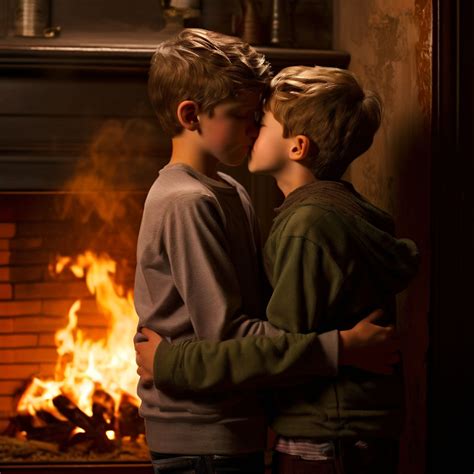 Two Boy 17 years old Kissing at a Kamin by Tobias - Playground