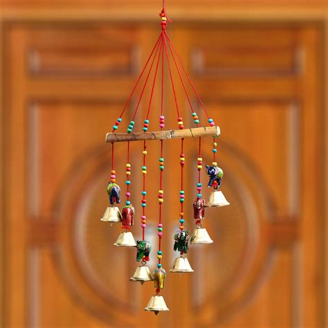 Handcrafted Decorative Elephant Wall/Door/Window Hanging Bells ...