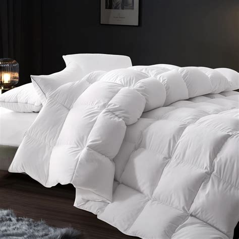 Amazon.com: Cosybay Feather Comforter Full Size, Fluffy Cotton Duvet ...