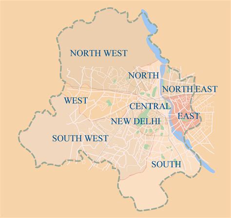 Districts Map of Delhi - MapSof.net