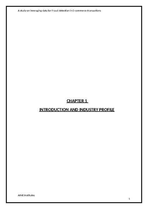 Leveraging Data for Fraud Detection in Transactions - CHAPTER 1 - Studocu