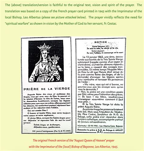 The August Queen Prayer