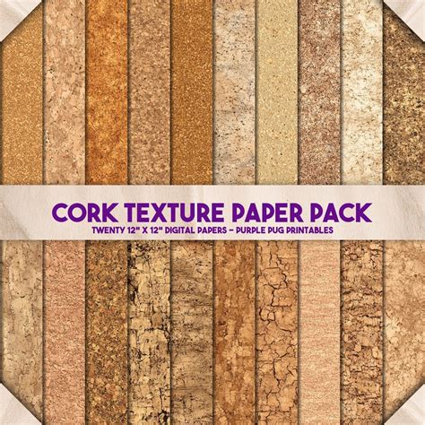 Cork Texture Paper Pack - Seamless Natural Cork Digital Textures ...