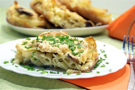 Запеканка из макарон с грибами – Пошаговый рецепт с фото. Вторые блюда ...
